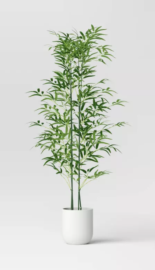55" faux bamboo leaf tree.