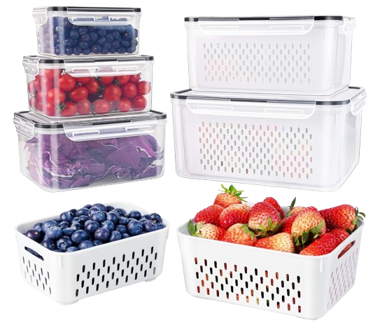 Set of 5 fruit containers.